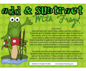 Add and Subtract with Frogs Activity