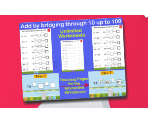 Add by bridging through 10 up to 100 - (almost) unlimited worksheets