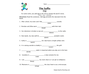Add ING Suffix Worksheet