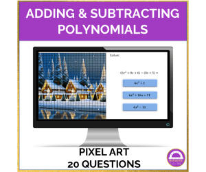 Addind and Subtracting Polynomials | Winter Pixel Art