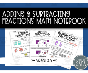 Adding and Subtracting Fractions Math Interactive Notebook