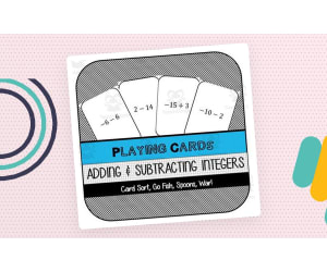 Adding & Subtracting Integers Playing Cards (Games)
