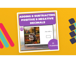 Adding and Subtracting Positive and Negative Decimals Pixel Art