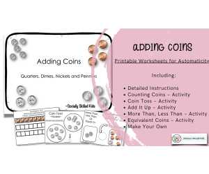 Adding Coins, Printable Worksheets For Automaticity