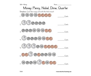 Adding Coins Worksheet