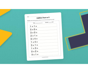 Adding Facts to 5 Worksheet