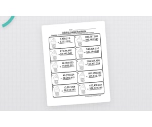 Adding Millions Regrouping Worksheet