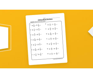 Adding Mixed Numbers Worksheet