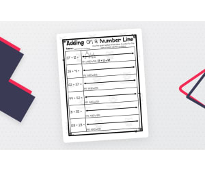 Adding on a Number Line Worksheet – 3 Levels