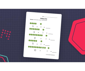 Adding One Using Pictures Worksheet