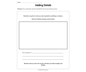 Adding Story Details Worksheet