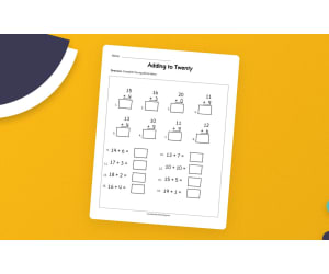 Adding to 20 Worksheet