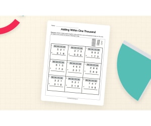 Adding to One Thousand Worksheet
