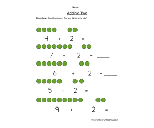 Adding Two Count the Circles Worksheet