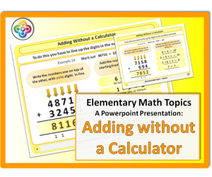 Adding without a calculator for Elementary Math