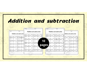 Addition and subtraction - daily addition subtraction practice