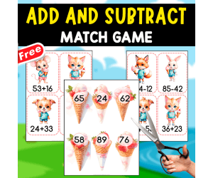 ADDITION AND SUBTRACTION | INTERACTIVE GAME FOR MATCHING