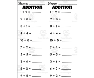 Addition and Subtraction Math Slips