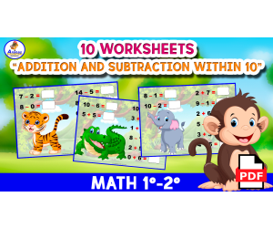 ADDITION AND SUBTRACTION WITHIN 10 - Worksheets - Jungle Theme