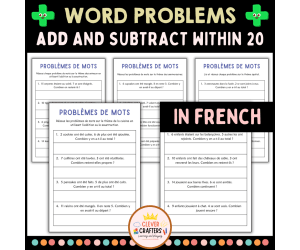 Addition and Subtraction Word Problems Within 20 Worksheets in French