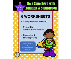 Addition and Subtraction Worksheets - Superheroes