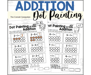 Addition Dot Painting Worksheets for Addition within 10