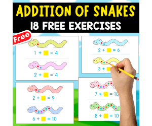 ADDITION OF SNAKES | 18 FREE EXERCISES