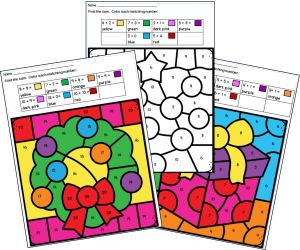 Addition Within 20 - Color by Code Worksheets-Christmas