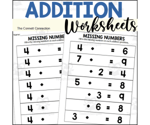 Addition Worksheets with Missing Addends