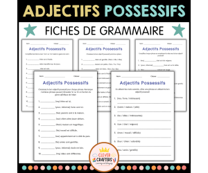 Adjectifs possessifs - Possessive Adjectives Worksheets in French
