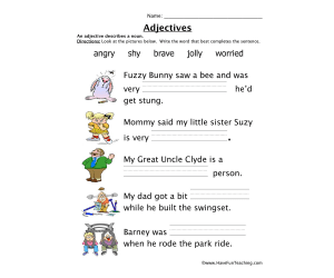 Adjectives Feelings Worksheet