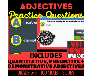 Adjectives Practice Questions - Grammar Grade 5-6 (Slides)