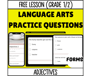Adjectives Sample Lesson - Grades 1-2 Grammar (Forms)