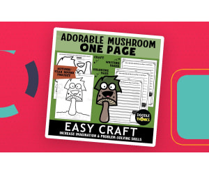 Adorable Mushroom One Page Paper Craft Activities