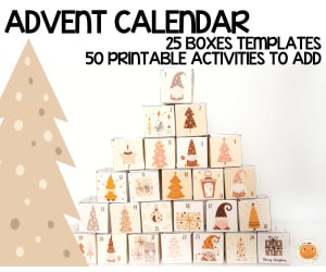 Advent Calendar Boxes & Activities, Christmas Countdown, Boho-Winter