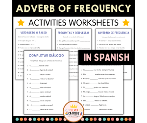 Adverb of Frequency Worksheets in Spanish - Adverbio de Frecuencia