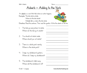 Adverb Where Worksheet