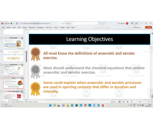Aerobic and Anaerobic Energy Systems
