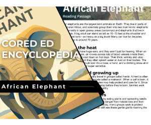 African Elephant Reading Comprehension - Cored Ed Encyclopedia