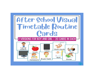 After School Routine Visual Timetable Cards
