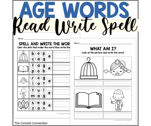 AGE Words Worksheets Read Write and Spell