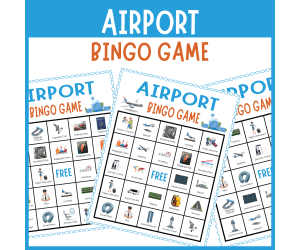 Airport airplane pilot flight Bingo game vocabulary activity