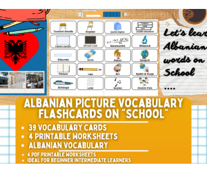 Albanian Picture Vocabulary Flashcards - School