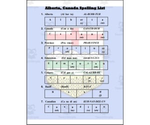 Alberta (Canada) Spelling List