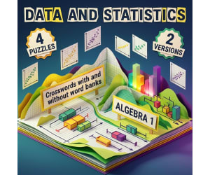 Algebra 1 Data Analysis and Statistics Crosswords with Word Bank