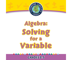 Algebra: Equations - Solving for a Variable - FLASH-PC