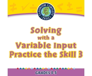 Algebra: Equations - Solving with a Variable Input - Practice the Skill 3 - FLASH-MAC
