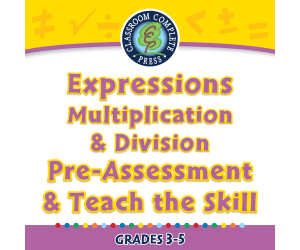 Algebra: Expressions - Multiplication & Division - Pre-Assessment & Teach the Skill - FLASH-MAC