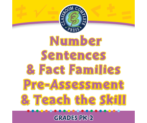 Algebra: Number Sentences & Fact Families - Pre-Assessment & Teach the Skill - MAC Software