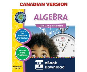 Algebra - Task & Drill Sheets Gr. 3-5 - Canadian Content